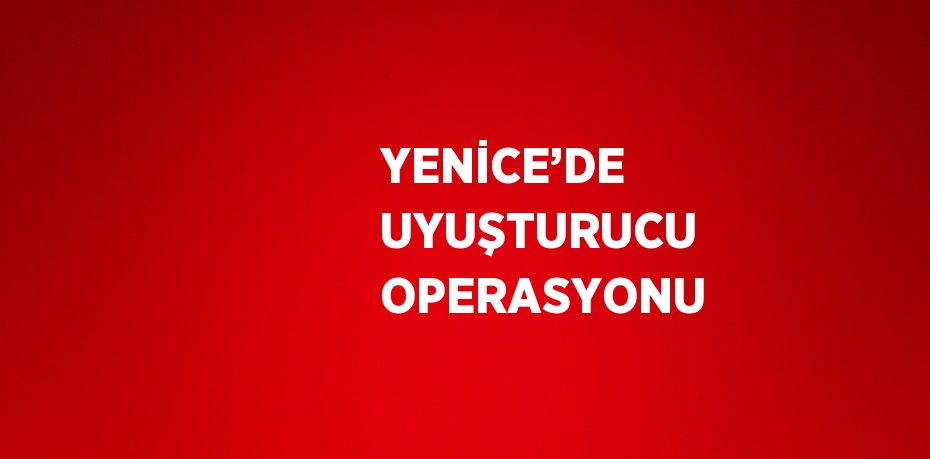 YENİCE’DE UYUŞTURUCU OPERASYONU