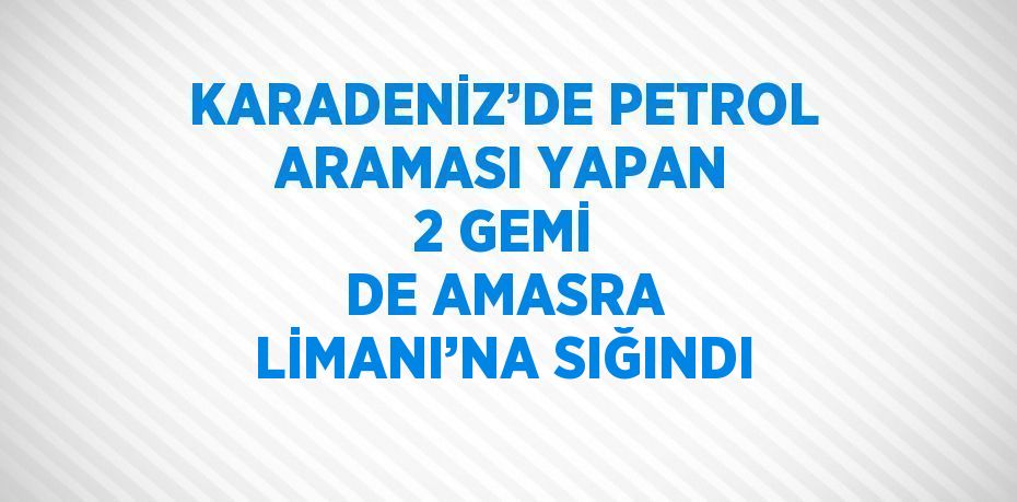 KARADENİZ’DE PETROL ARAMASI YAPAN 2 GEMİ DE AMASRA LİMANI’NA SIĞINDI