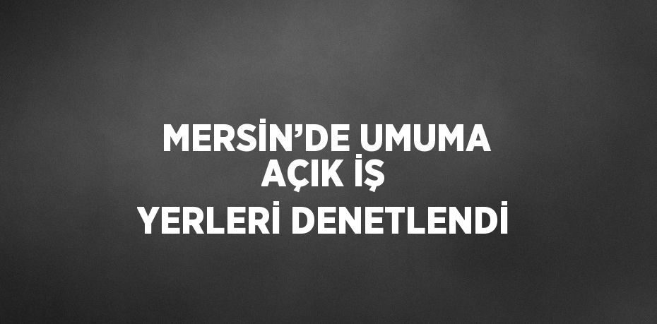 MERSİN’DE UMUMA AÇIK İŞ YERLERİ DENETLENDİ