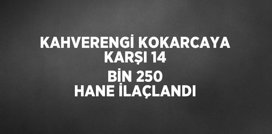 KAHVERENGİ KOKARCAYA KARŞI 14 BİN 250 HANE İLAÇLANDI