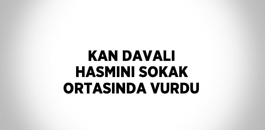 KAN DAVALI HASMINI SOKAK ORTASINDA VURDU