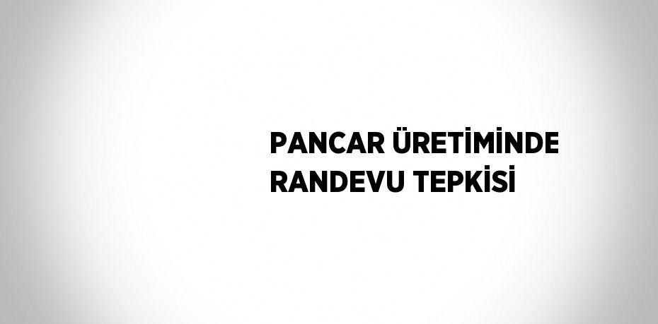 PANCAR ÜRETİMİNDE RANDEVU TEPKİSİ