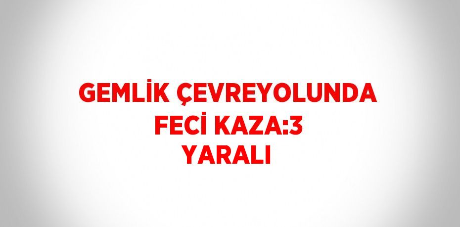 GEMLİK ÇEVREYOLUNDA FECİ KAZA:3 YARALI