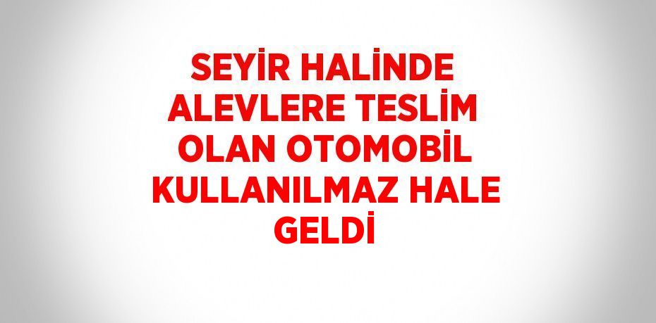 SEYİR HALİNDE ALEVLERE TESLİM OLAN OTOMOBİL KULLANILMAZ HALE GELDİ