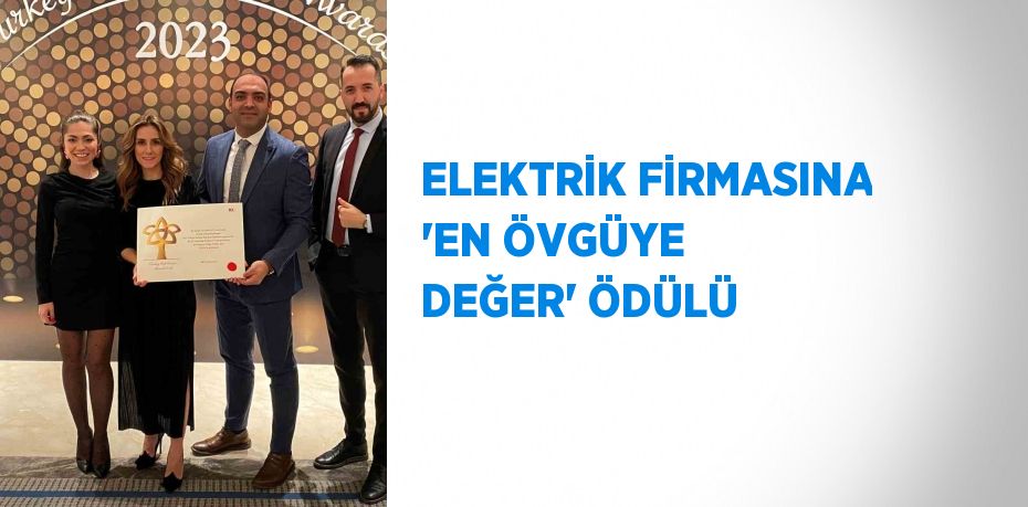 ELEKTRİK FİRMASINA 'EN ÖVGÜYE DEĞER' ÖDÜLÜ