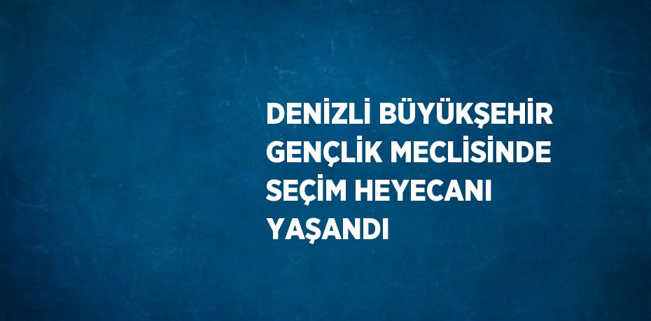 DENİZLİ BÜYÜKŞEHİR GENÇLİK MECLİSİNDE SEÇİM HEYECANI YAŞANDI