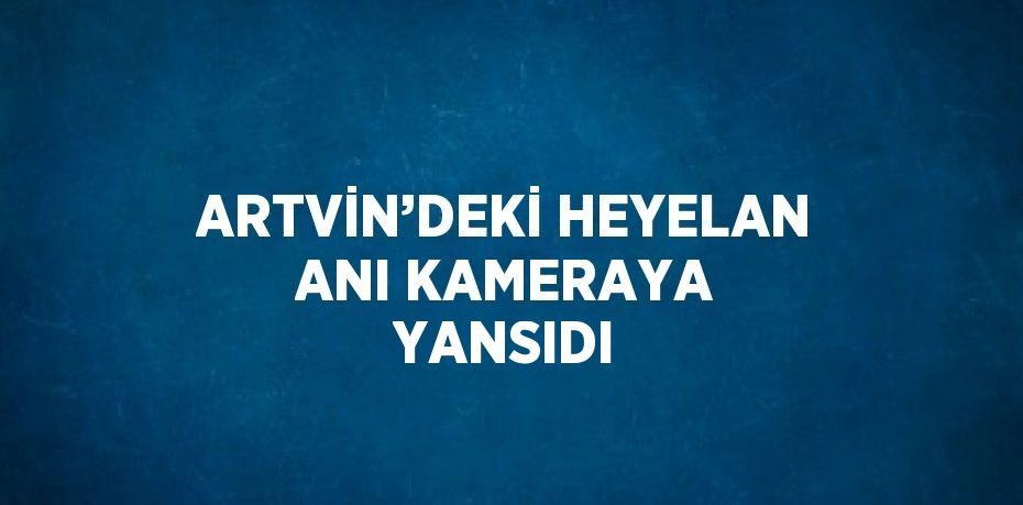 ARTVİN’DEKİ HEYELAN ANI KAMERAYA YANSIDI