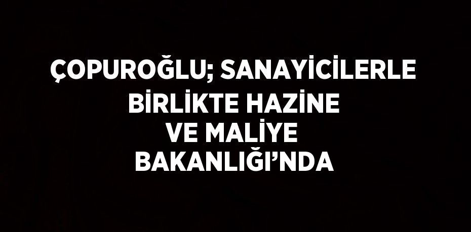 ÇOPUROĞLU; SANAYİCİLERLE BİRLİKTE HAZİNE VE MALİYE BAKANLIĞI’NDA