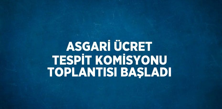 ASGARİ ÜCRET TESPİT KOMİSYONU TOPLANTISI BAŞLADI