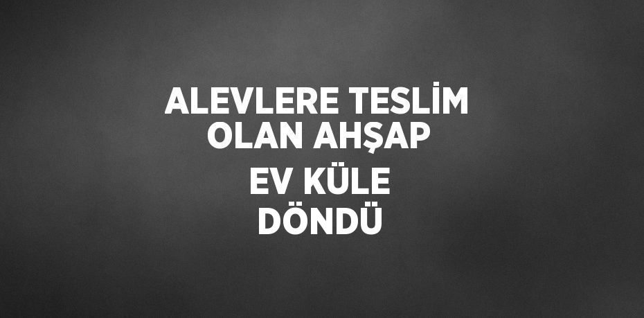 ALEVLERE TESLİM OLAN AHŞAP EV KÜLE DÖNDÜ