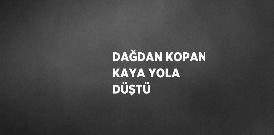 DAĞDAN KOPAN KAYA YOLA DÜŞTÜ