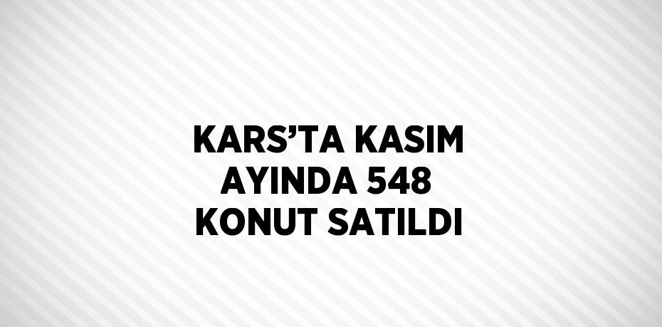 KARS’TA KASIM AYINDA 548 KONUT SATILDI