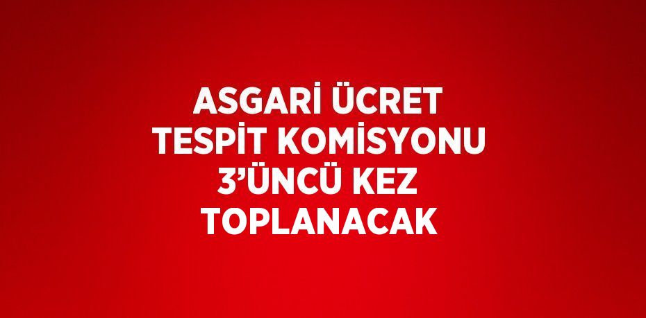 ASGARİ ÜCRET TESPİT KOMİSYONU 3’ÜNCÜ KEZ TOPLANACAK