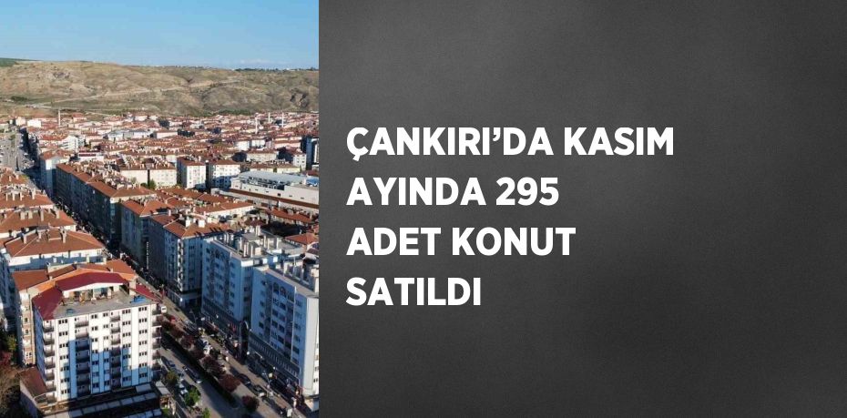 ÇANKIRI’DA KASIM AYINDA 295 ADET KONUT SATILDI