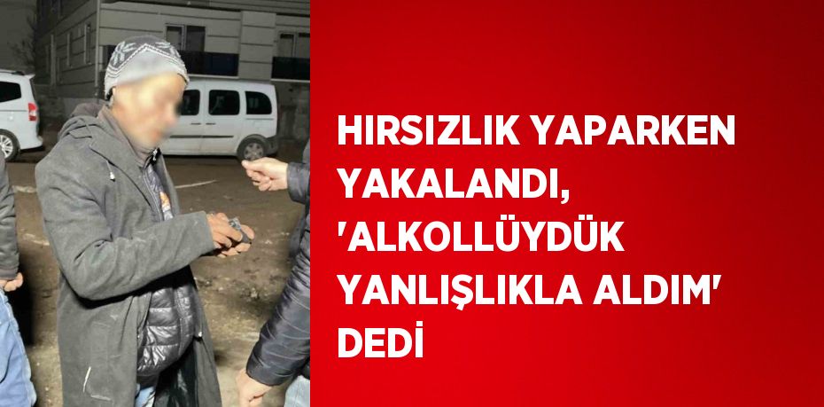 HIRSIZLIK YAPARKEN YAKALANDI, 'ALKOLLÜYDÜK YANLIŞLIKLA ALDIM' DEDİ