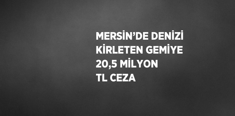 MERSİN’DE DENİZİ KİRLETEN GEMİYE 20,5 MİLYON TL CEZA