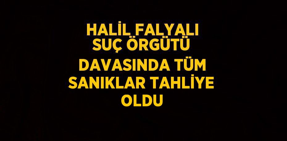 HALİL FALYALI SUÇ ÖRGÜTÜ DAVASINDA TÜM SANIKLAR TAHLİYE OLDU