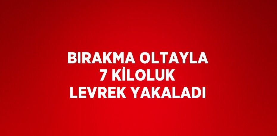 BIRAKMA OLTAYLA 7 KİLOLUK LEVREK YAKALADI