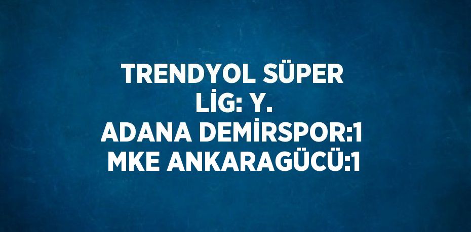 TRENDYOL SÜPER LİG: Y. ADANA DEMİRSPOR:1 MKE ANKARAGÜCÜ:1