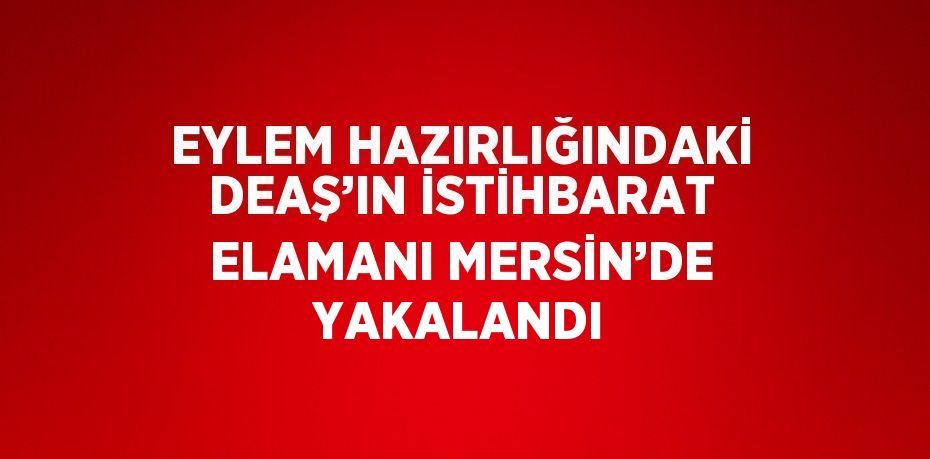 EYLEM HAZIRLIĞINDAKİ DEAŞ’IN İSTİHBARAT ELAMANI MERSİN’DE YAKALANDI