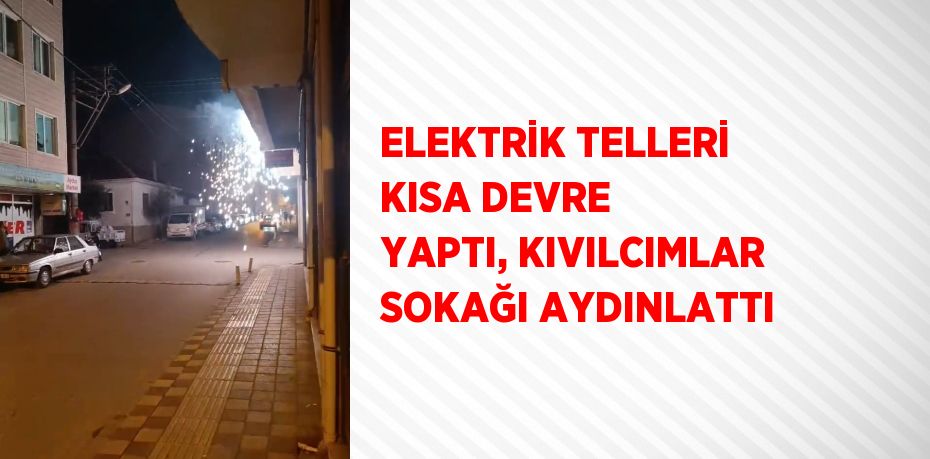 ELEKTRİK TELLERİ KISA DEVRE YAPTI, KIVILCIMLAR SOKAĞI AYDINLATTI