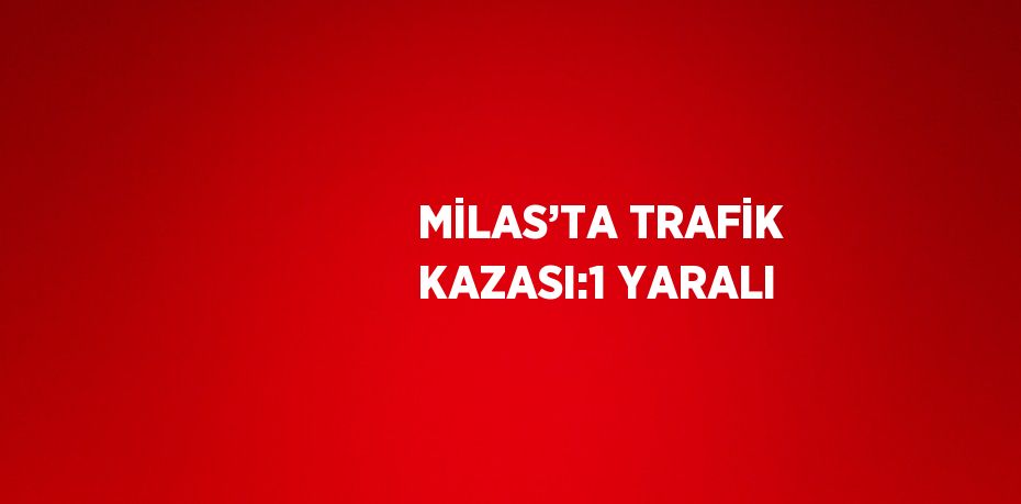 MİLAS’TA TRAFİK KAZASI:1 YARALI