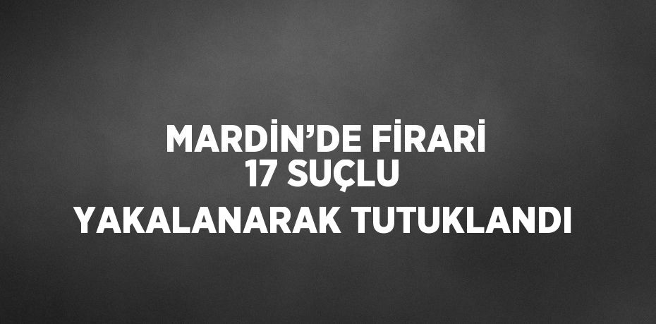 MARDİN’DE FİRARİ 17 SUÇLU YAKALANARAK TUTUKLANDI