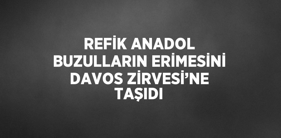 REFİK ANADOL BUZULLARIN ERİMESİNİ DAVOS ZİRVESİ’NE TAŞIDI