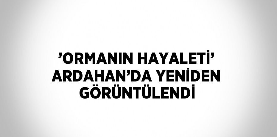 ’ORMANIN HAYALETİ’ ARDAHAN’DA YENİDEN GÖRÜNTÜLENDİ