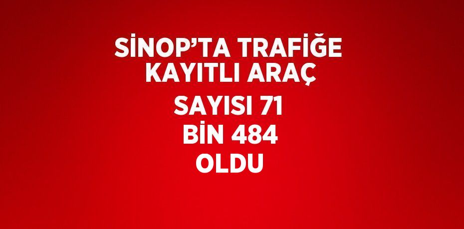 SİNOP’TA TRAFİĞE KAYITLI ARAÇ SAYISI 71 BİN 484 OLDU