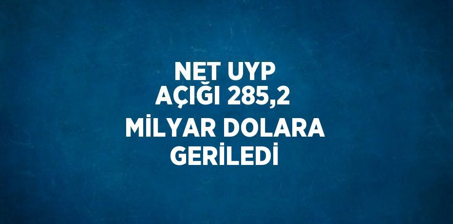 NET UYP AÇIĞI 285,2 MİLYAR DOLARA GERİLEDİ