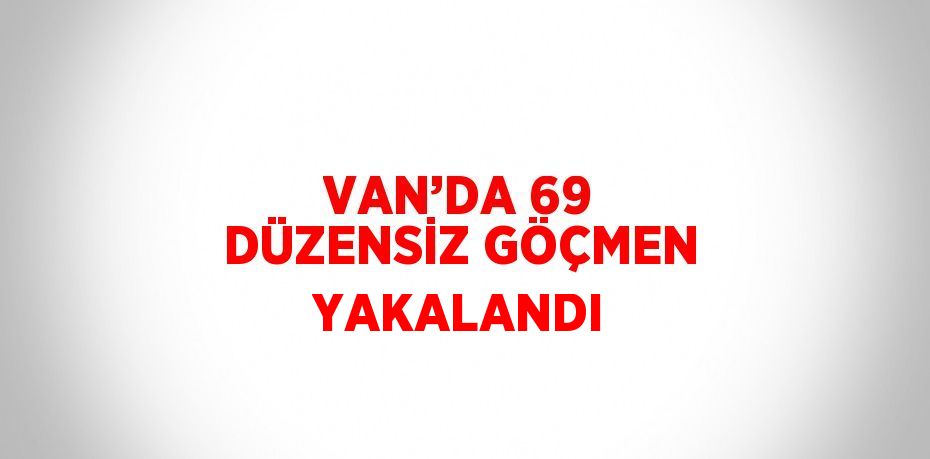 VAN’DA 69 DÜZENSİZ GÖÇMEN YAKALANDI