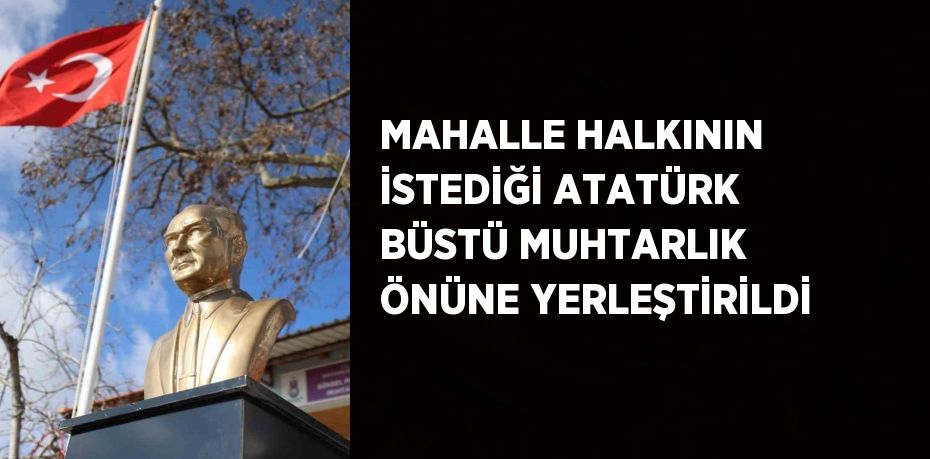 MAHALLE HALKININ İSTEDİĞİ ATATÜRK BÜSTÜ MUHTARLIK ÖNÜNE YERLEŞTİRİLDİ