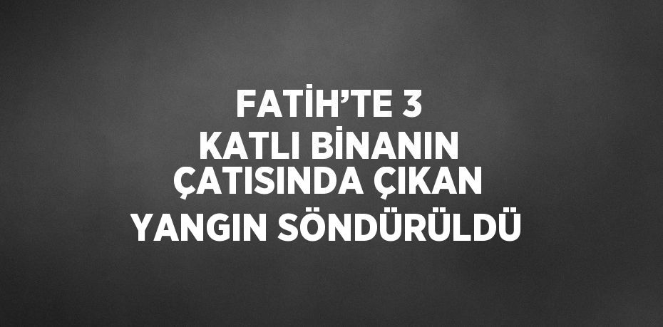 FATİH’TE 3 KATLI BİNANIN ÇATISINDA ÇIKAN YANGIN SÖNDÜRÜLDÜ