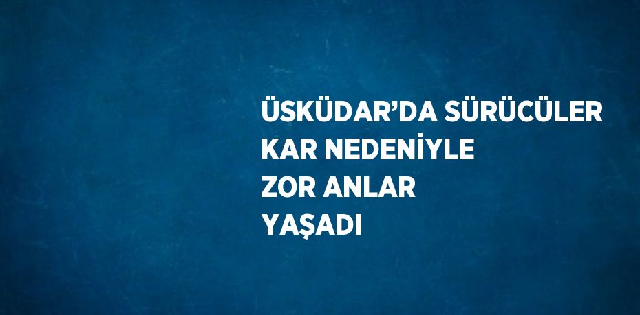 ÜSKÜDAR’DA SÜRÜCÜLER KAR NEDENİYLE ZOR ANLAR YAŞADI