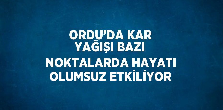 ORDU’DA KAR YAĞIŞI BAZI NOKTALARDA HAYATI OLUMSUZ ETKİLİYOR