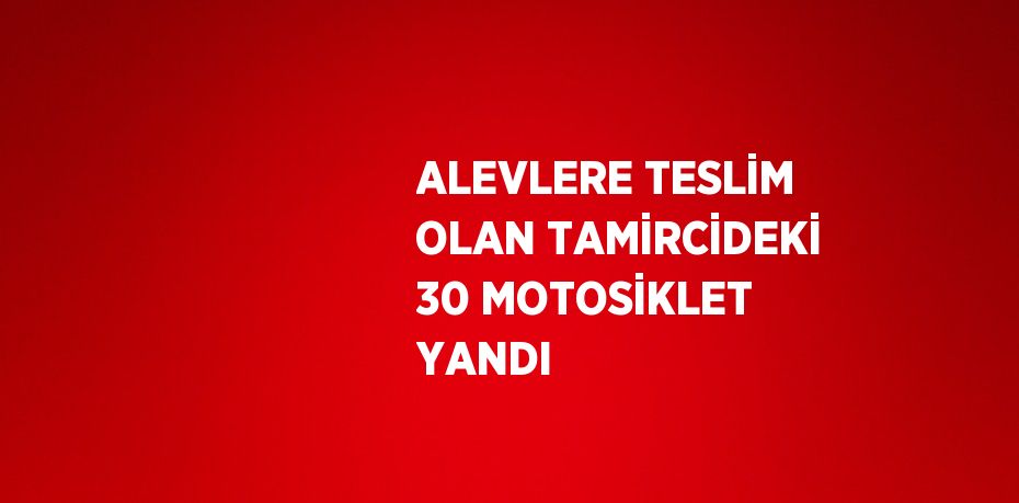 ALEVLERE TESLİM OLAN TAMİRCİDEKİ 30 MOTOSİKLET YANDI