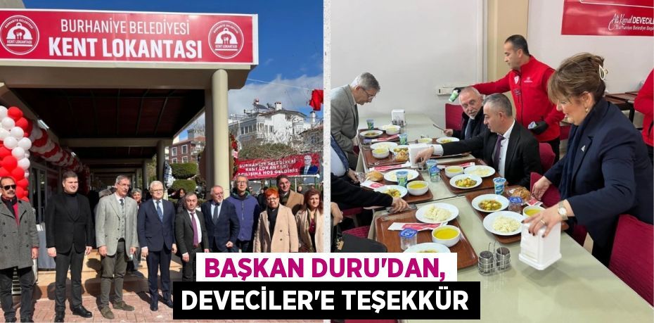 BAŞKAN DURU'DAN, DEVECİLER'E TEŞEKKÜR