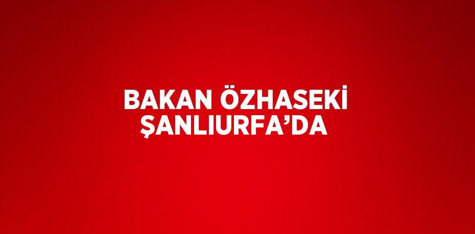 BAKAN ÖZHASEKİ ŞANLIURFA’DA