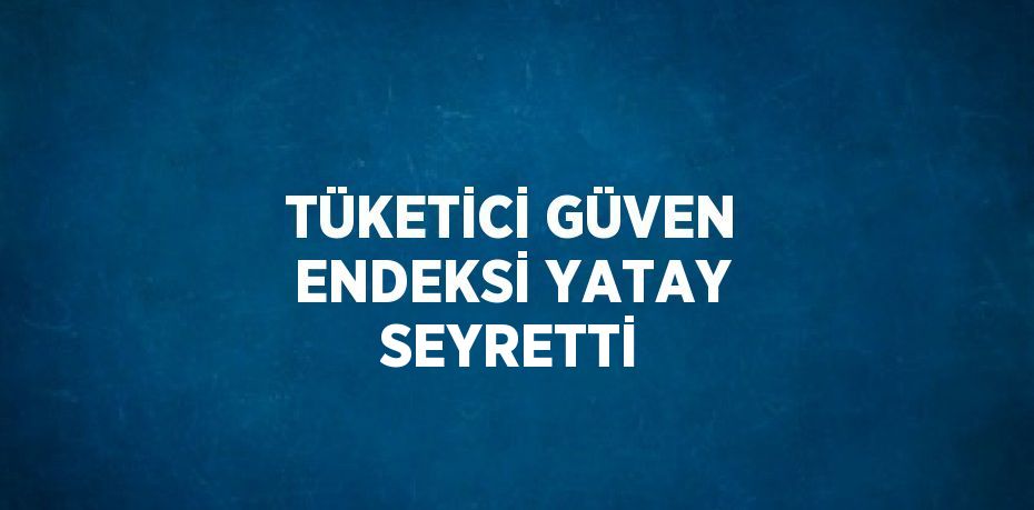 TÜKETİCİ GÜVEN ENDEKSİ YATAY SEYRETTİ