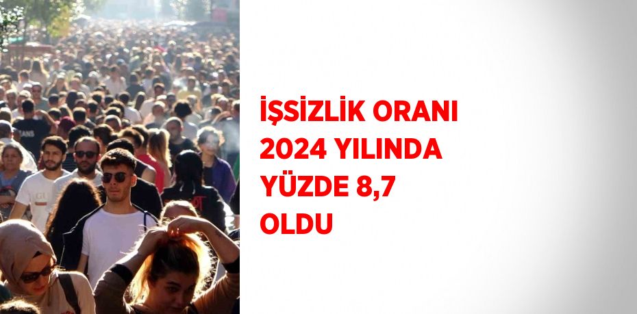 İŞSİZLİK ORANI 2024 YILINDA YÜZDE 8,7 OLDU