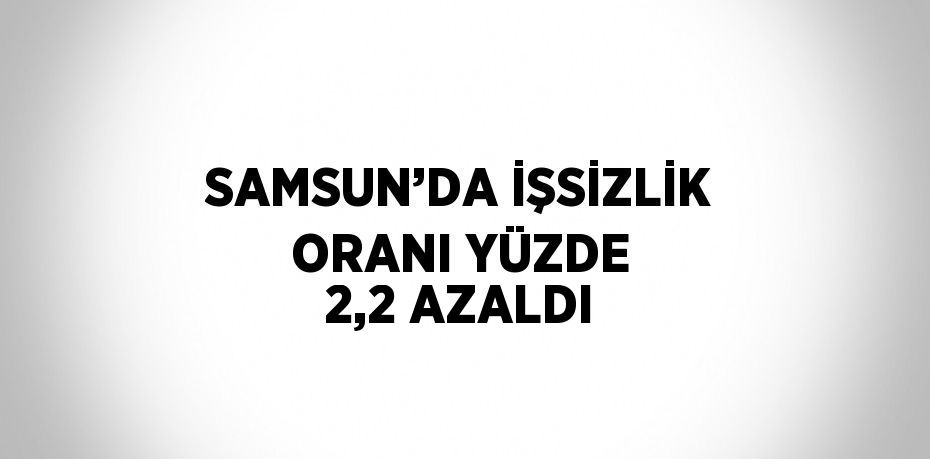 SAMSUN’DA İŞSİZLİK ORANI YÜZDE 2,2 AZALDI