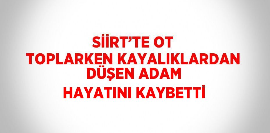 SİİRT’TE OT TOPLARKEN KAYALIKLARDAN DÜŞEN ADAM HAYATINI KAYBETTİ