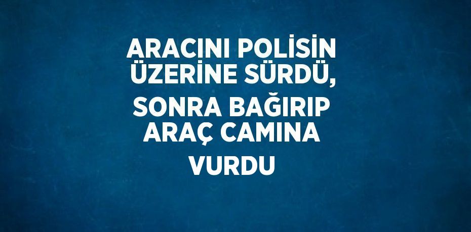 ARACINI POLİSİN ÜZERİNE SÜRDÜ, SONRA BAĞIRIP ARAÇ CAMINA VURDU