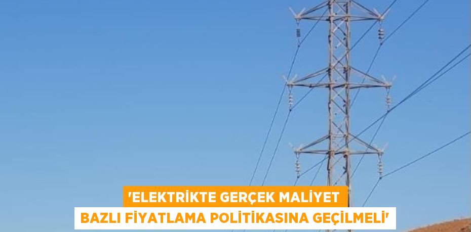 'ELEKTRİKTE GERÇEK MALİYET BAZLI FİYATLAMA POLİTİKASINA GEÇİLMELİ'