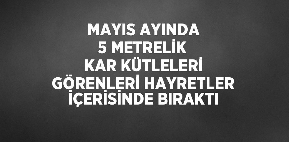 MAYIS AYINDA 5 METRELİK KAR KÜTLELERİ GÖRENLERİ HAYRETLER İÇERİSİNDE BIRAKTI