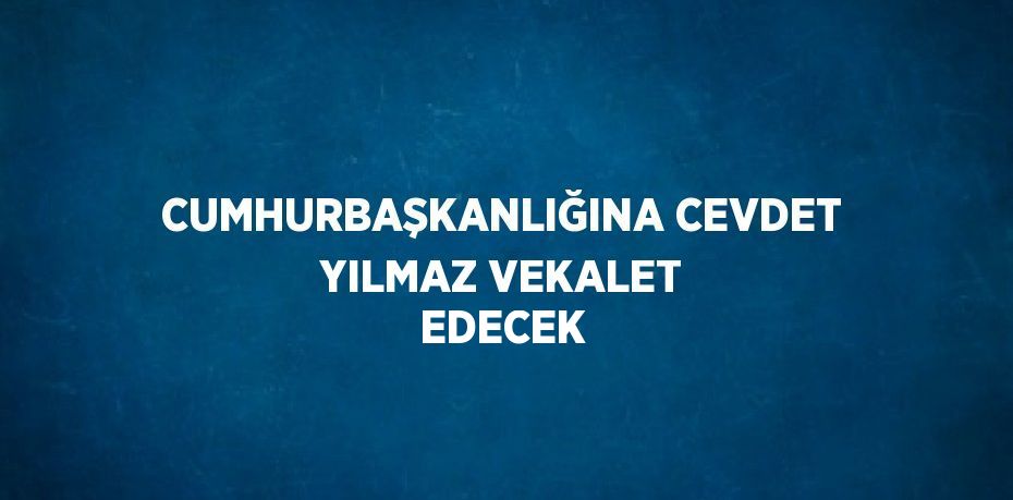 CUMHURBAŞKANLIĞINA CEVDET YILMAZ VEKALET EDECEK