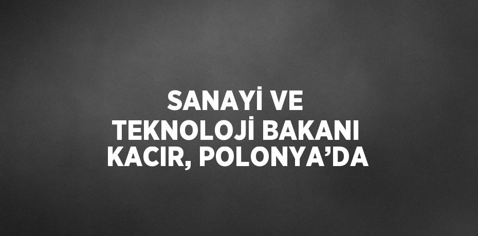 SANAYİ VE TEKNOLOJİ BAKANI KACIR, POLONYA’DA