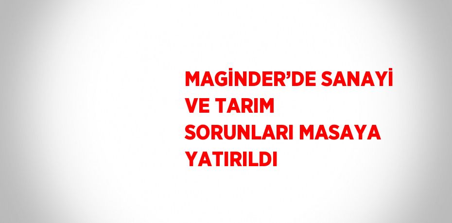 MAGİNDER’DE SANAYİ VE TARIM SORUNLARI MASAYA YATIRILDI