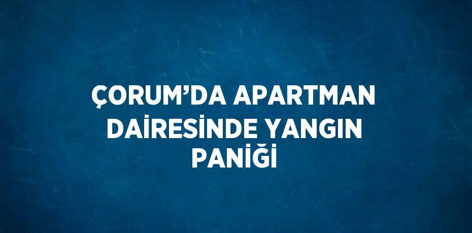 ÇORUM’DA APARTMAN DAİRESİNDE YANGIN PANİĞİ